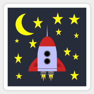 Rocket Ship In Space Sticker